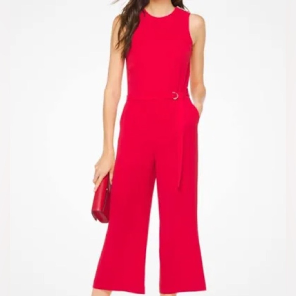 Michael Kors red jumpsuit, cropped leg ,size 0